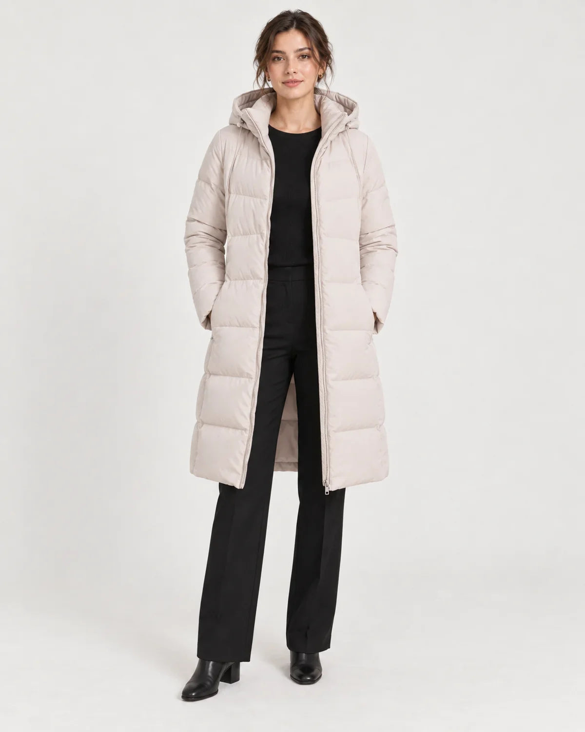 Marceline | Women's Hooded Quilted Long Puffer Coat