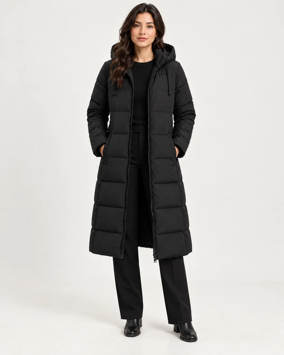 Marceline | Women's Hooded Quilted Long Puffer Coat