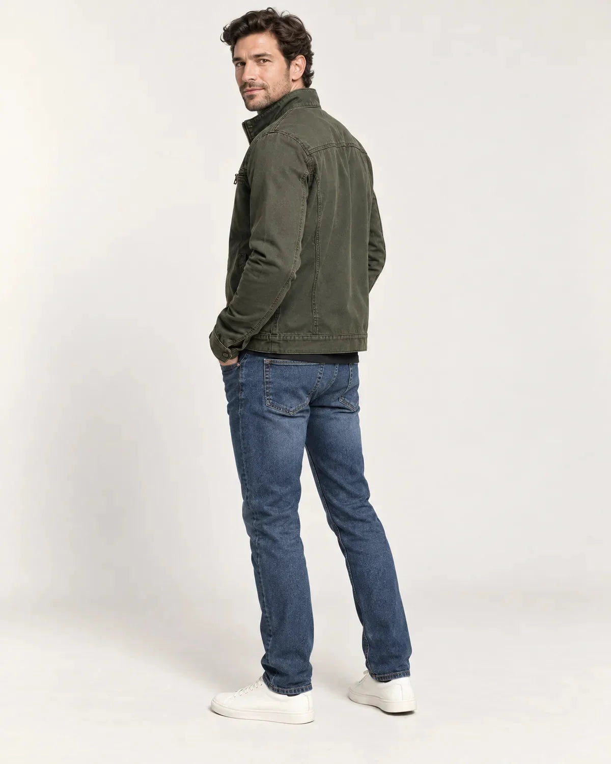 Marlow | Men's Zip-Front Bomber Jacket with Stand Collar