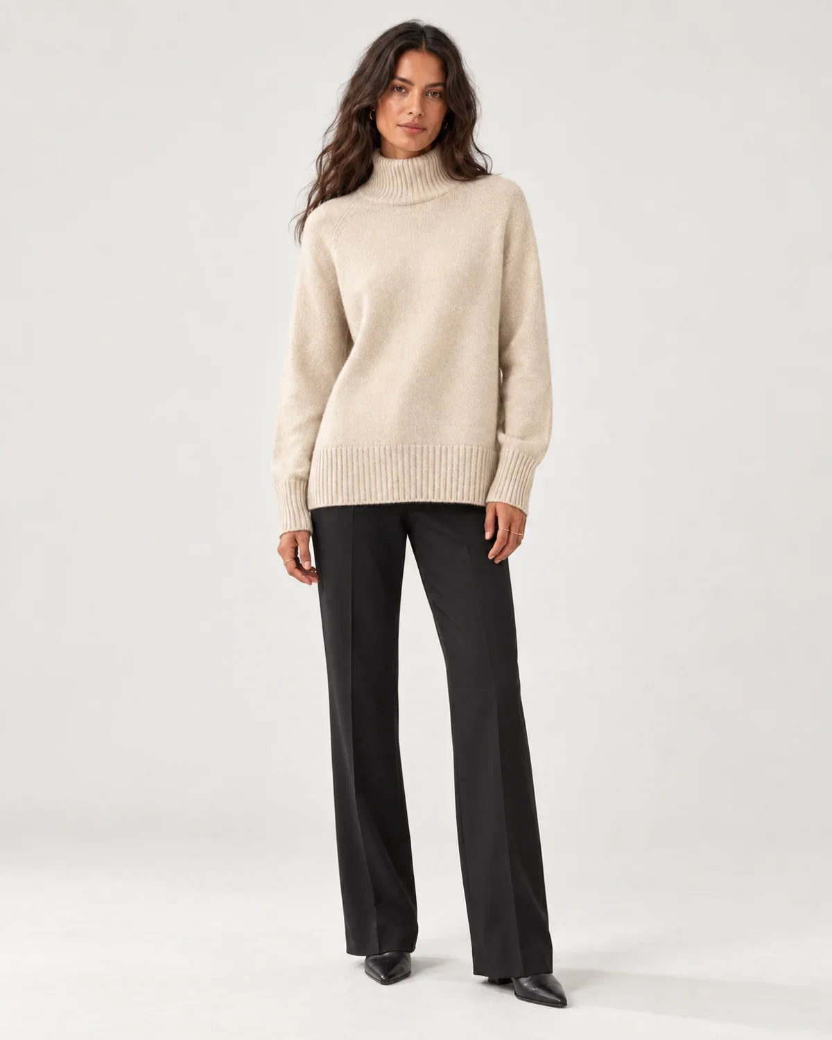 Adeline | Women's Oversized Turtleneck Knit Sweater