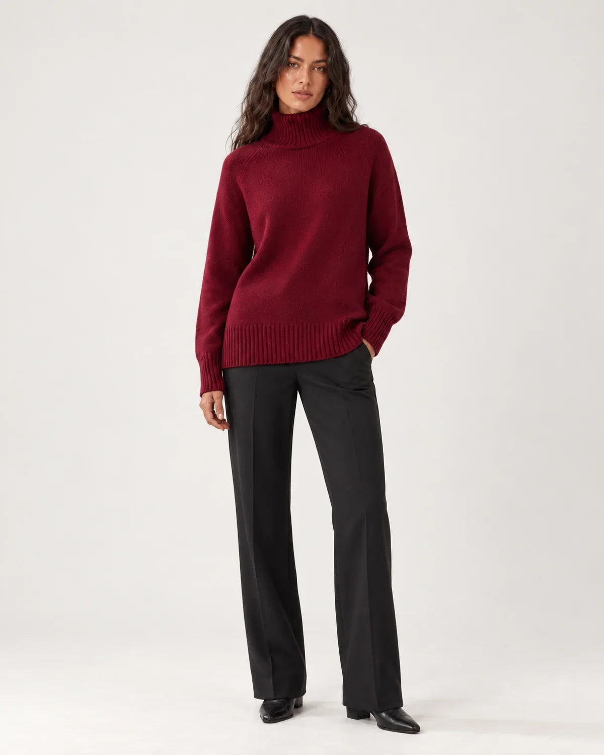 Adeline | Women's Oversized Turtleneck Knit Sweater
