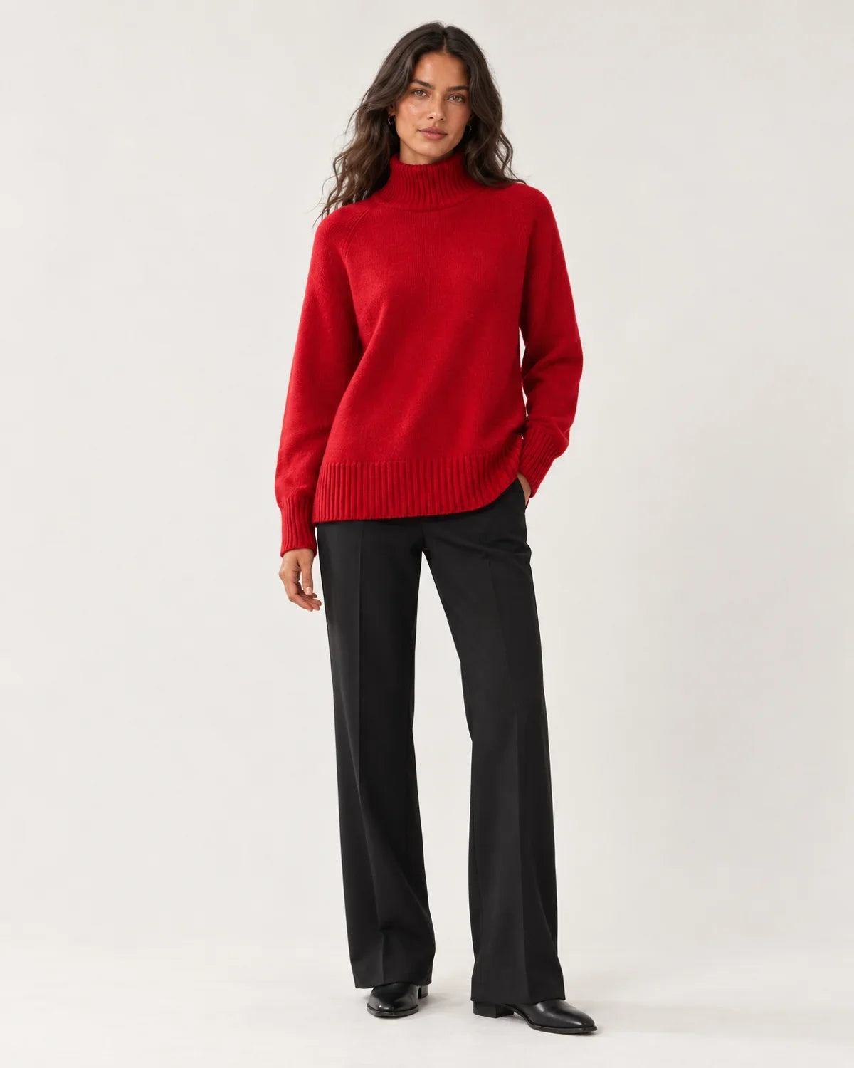 Adeline | Women's Oversized Turtleneck Knit Sweater