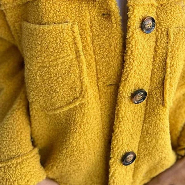Willow | Women's Cropped Sherpa Jacket Lapel Button Up