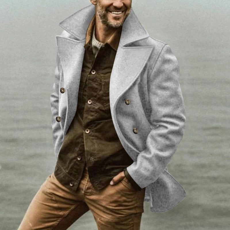 Shane | Men's Wool Blend Winter Coat Double Breasted Lapel Collar
