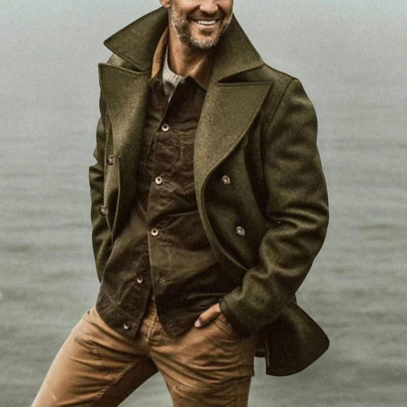 Shane | Men's Wool Blend Winter Coat Double Breasted Lapel Collar