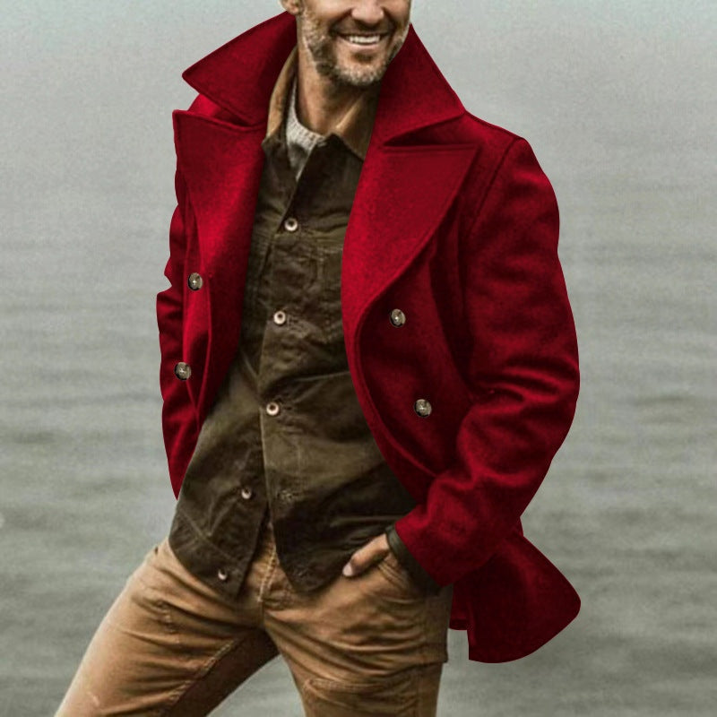 Shane | Men's Wool Blend Winter Coat Double Breasted Lapel Collar