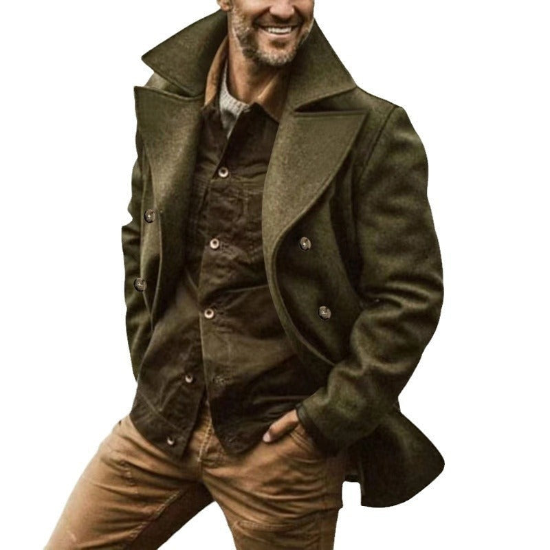 Shane | Men's Wool Blend Winter Coat Double Breasted Lapel Collar