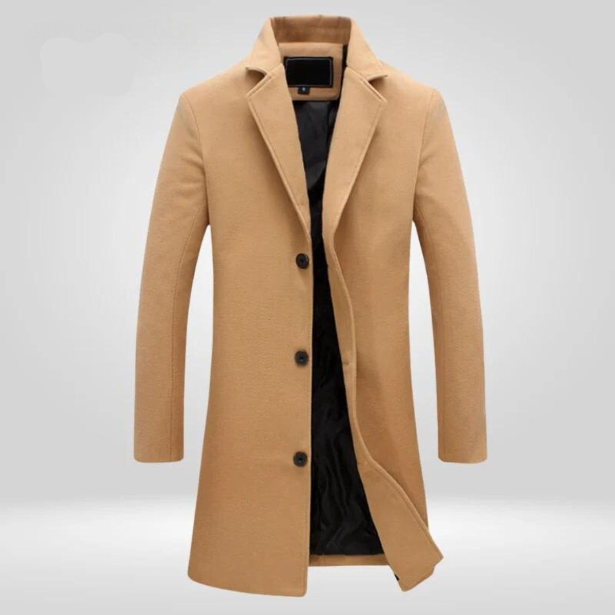 Micah | Men's Long Overcoat Wool Blend Lapel Collar Buttons