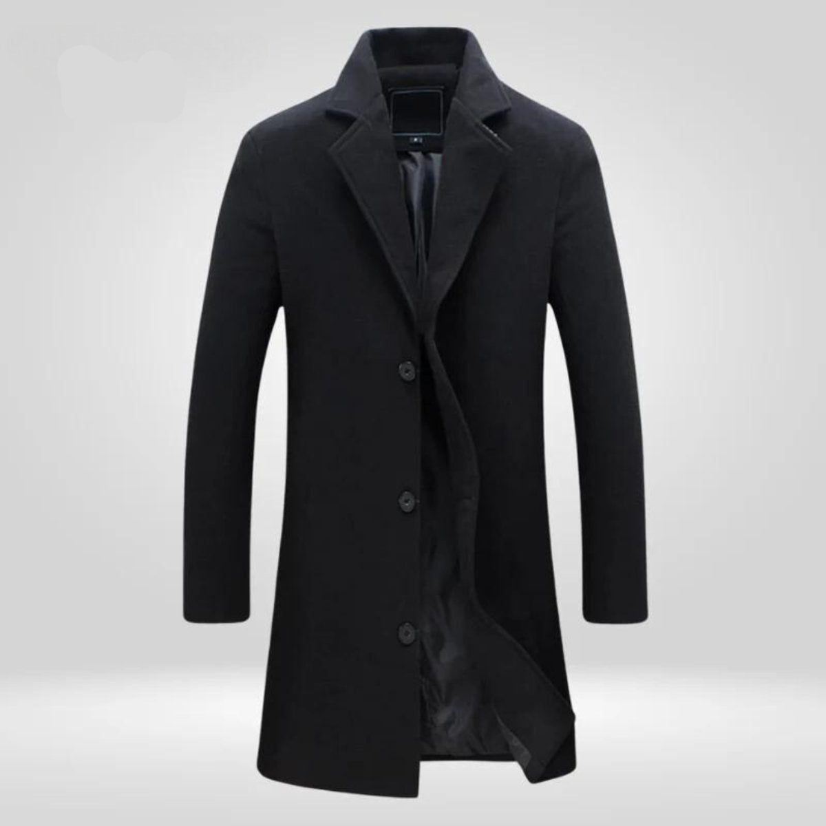 Micah | Men's Long Overcoat Wool Blend Lapel Collar Buttons