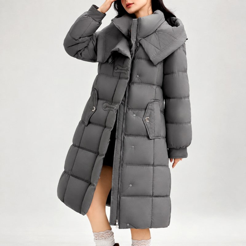 Alyana - Women's Long Padded Hooded Jacket