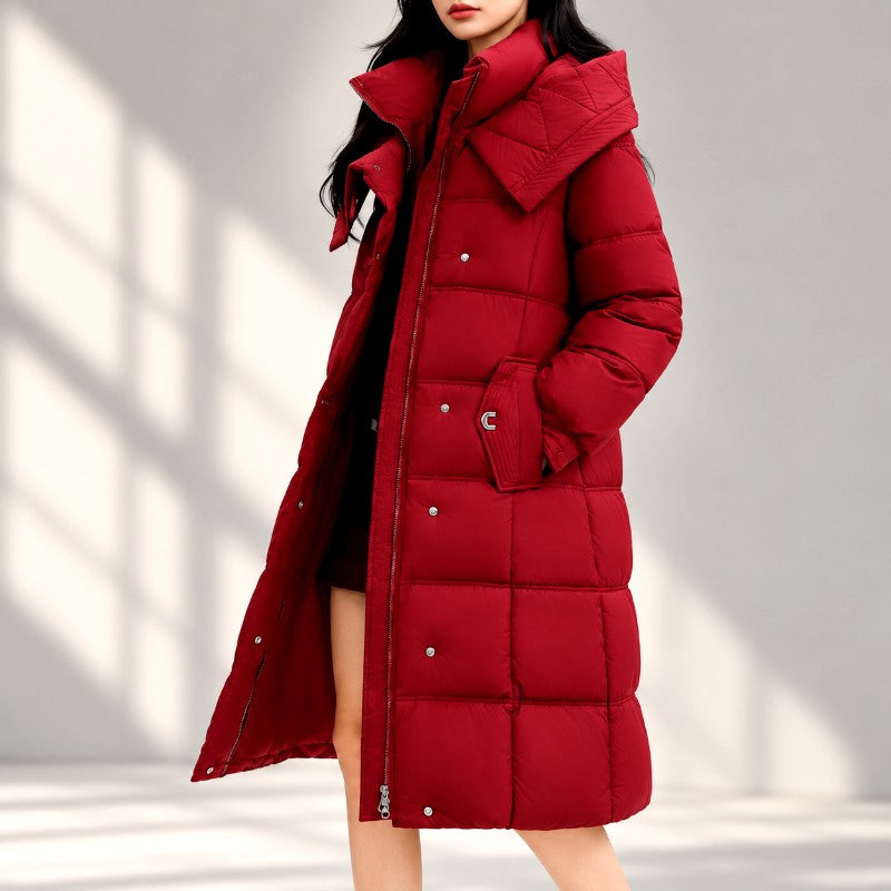 Alyana - Women's Long Padded Hooded Jacket
