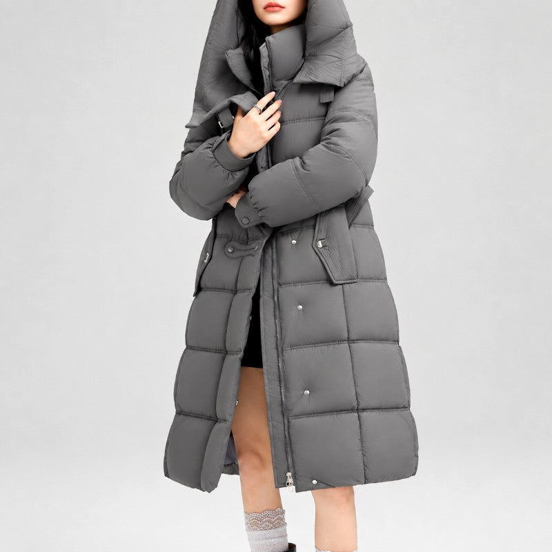 Alyana - Women's Long Padded Hooded Jacket