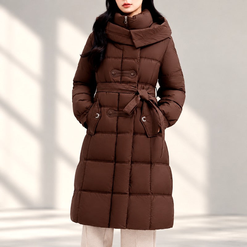 Alyana - Women's Long Padded Hooded Jacket