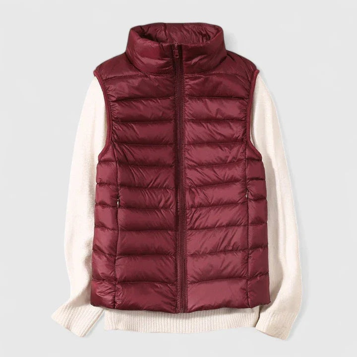 Emily | Women's Ultralight Puffer Vest Sleeveless Stand Collar