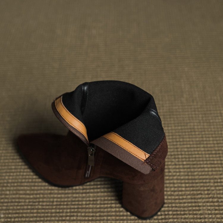 Amara | Women's Suede Ankle Boots with Block Heel