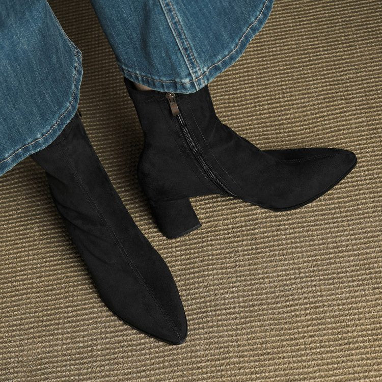 Amara | Women's Suede Ankle Boots with Block Heel