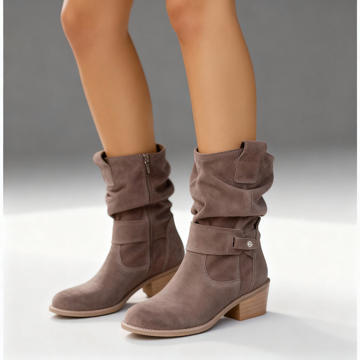 Ana - Women's Suede Slouch Ankle Boots