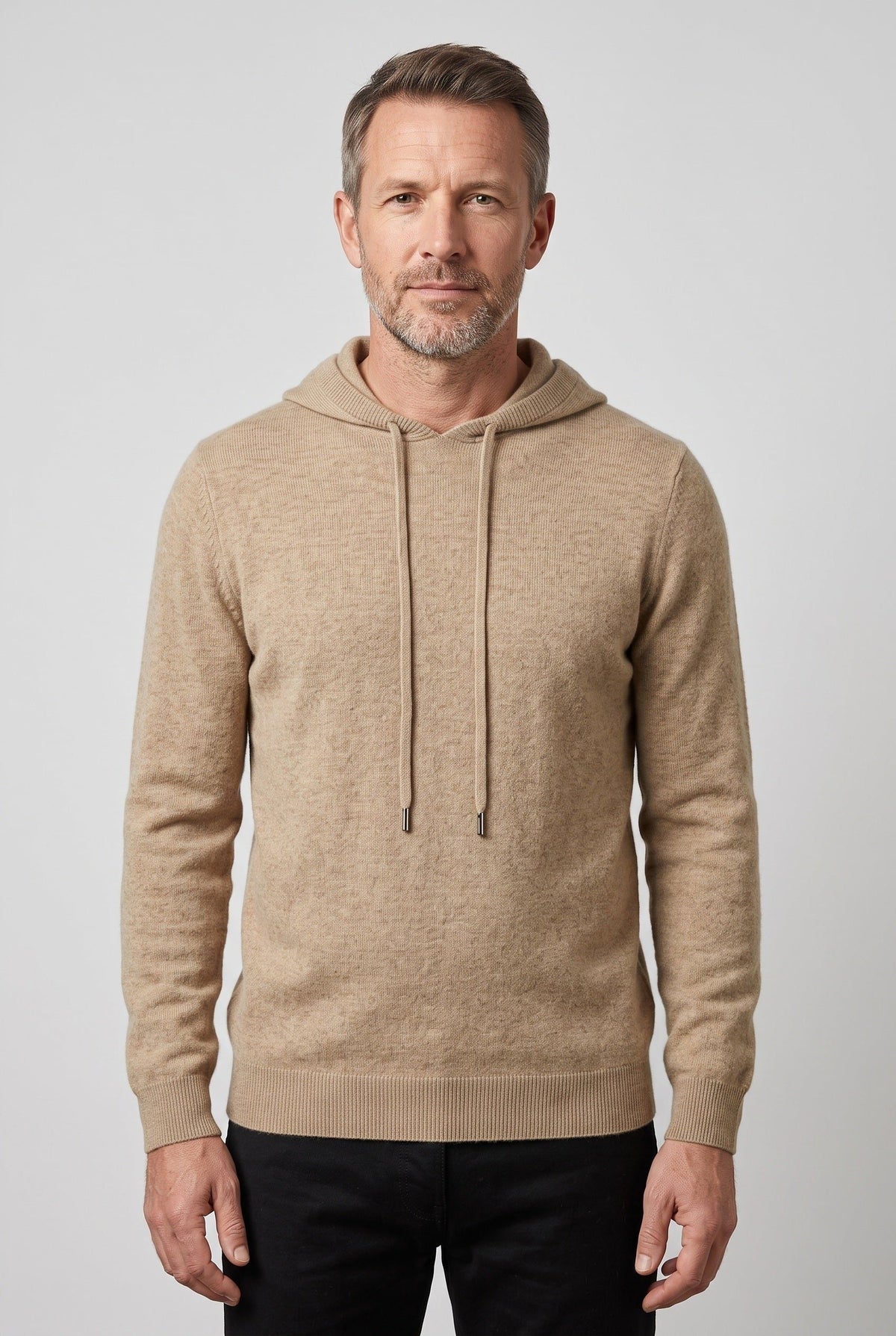Angelo | Men's Knit Pullover Hoodie with Drawstring