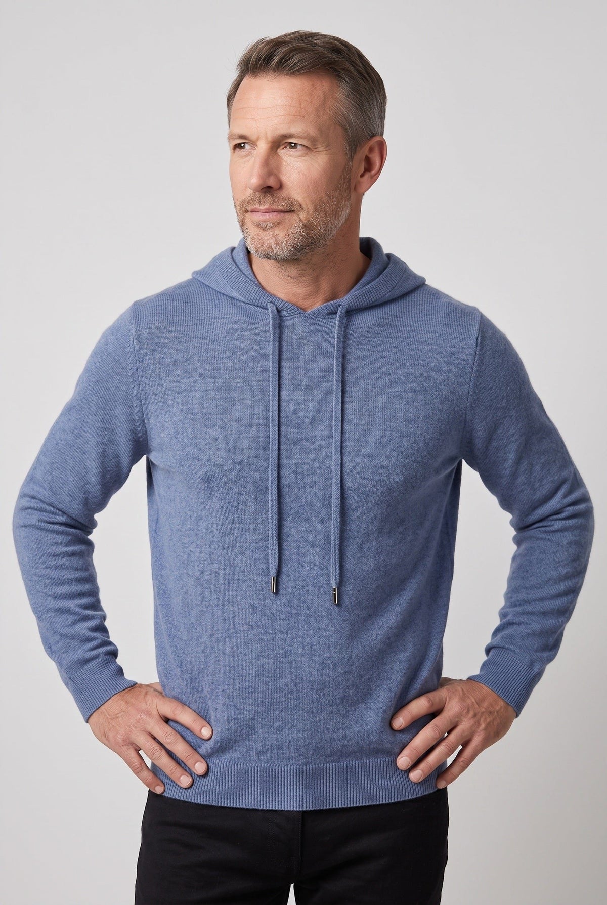 Angelo | Men's Knit Pullover Hoodie with Drawstring