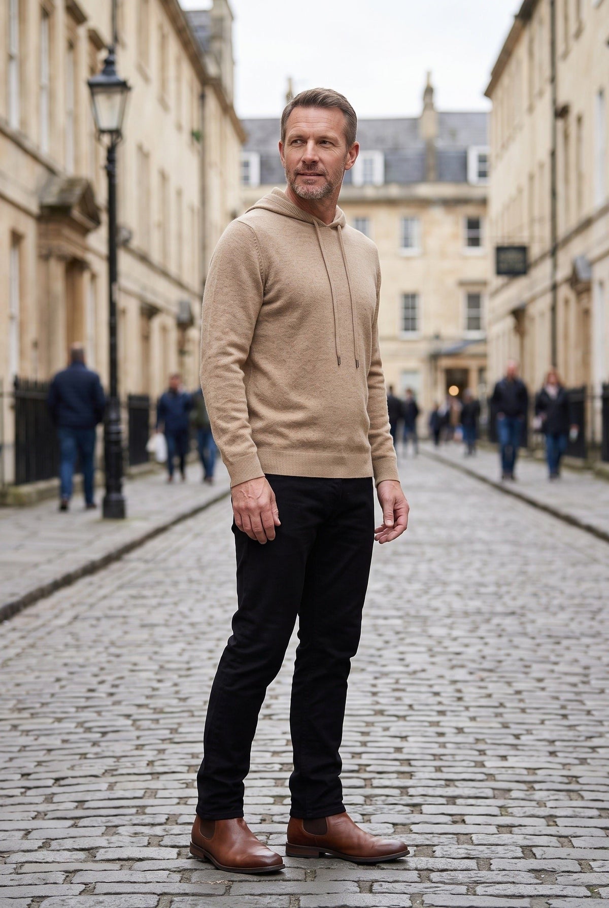 Angelo | Men's Knit Pullover Hoodie with Drawstring