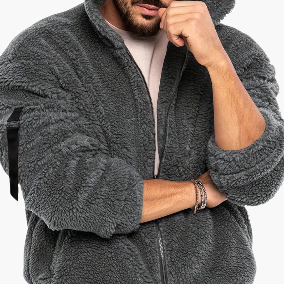 Anselm | Men's Teddy Oversized Zip-Up Jacket