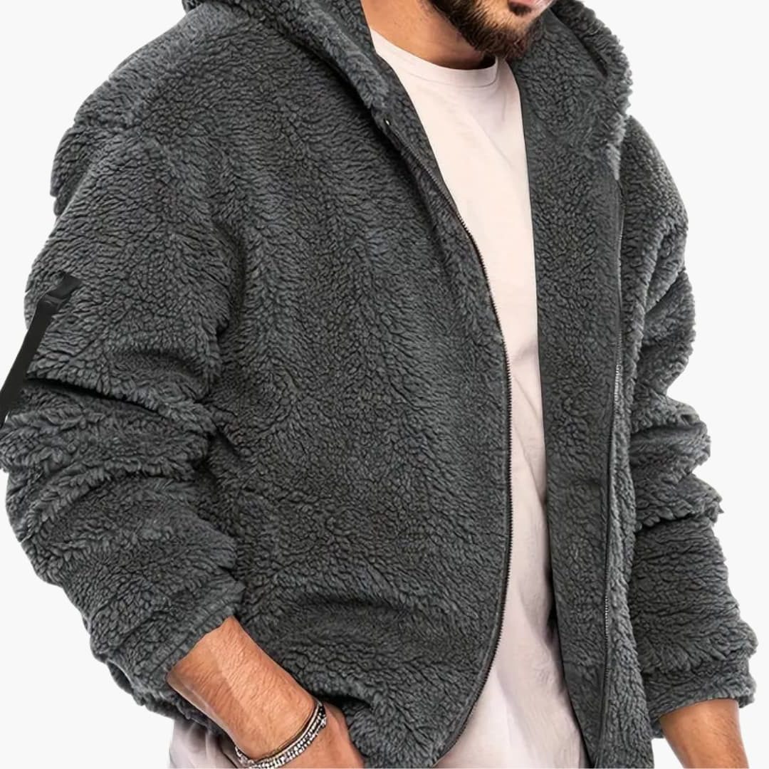 Anselm | Men's Teddy Oversized Zip-Up Jacket