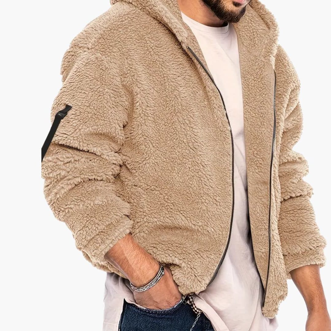 Anselm | Men's Teddy Oversized Zip-Up Jacket