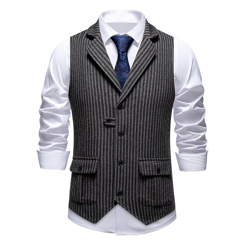 Antonio - Men's Pinstripe Tailored Vest