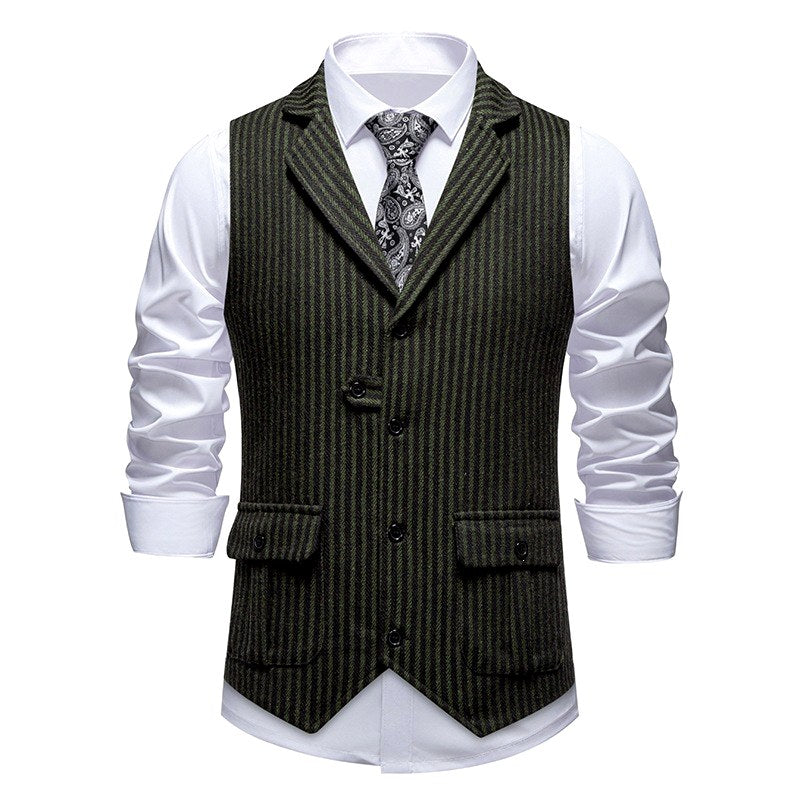 Antonio - Men's Pinstripe Tailored Vest