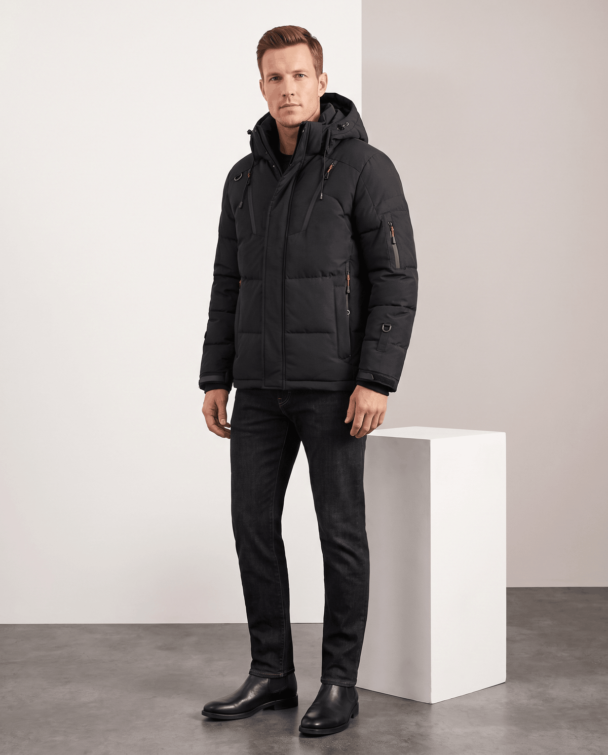 Hooded Puffer Jacket – Padded Design & Multi-Pocket Utility | Paolo