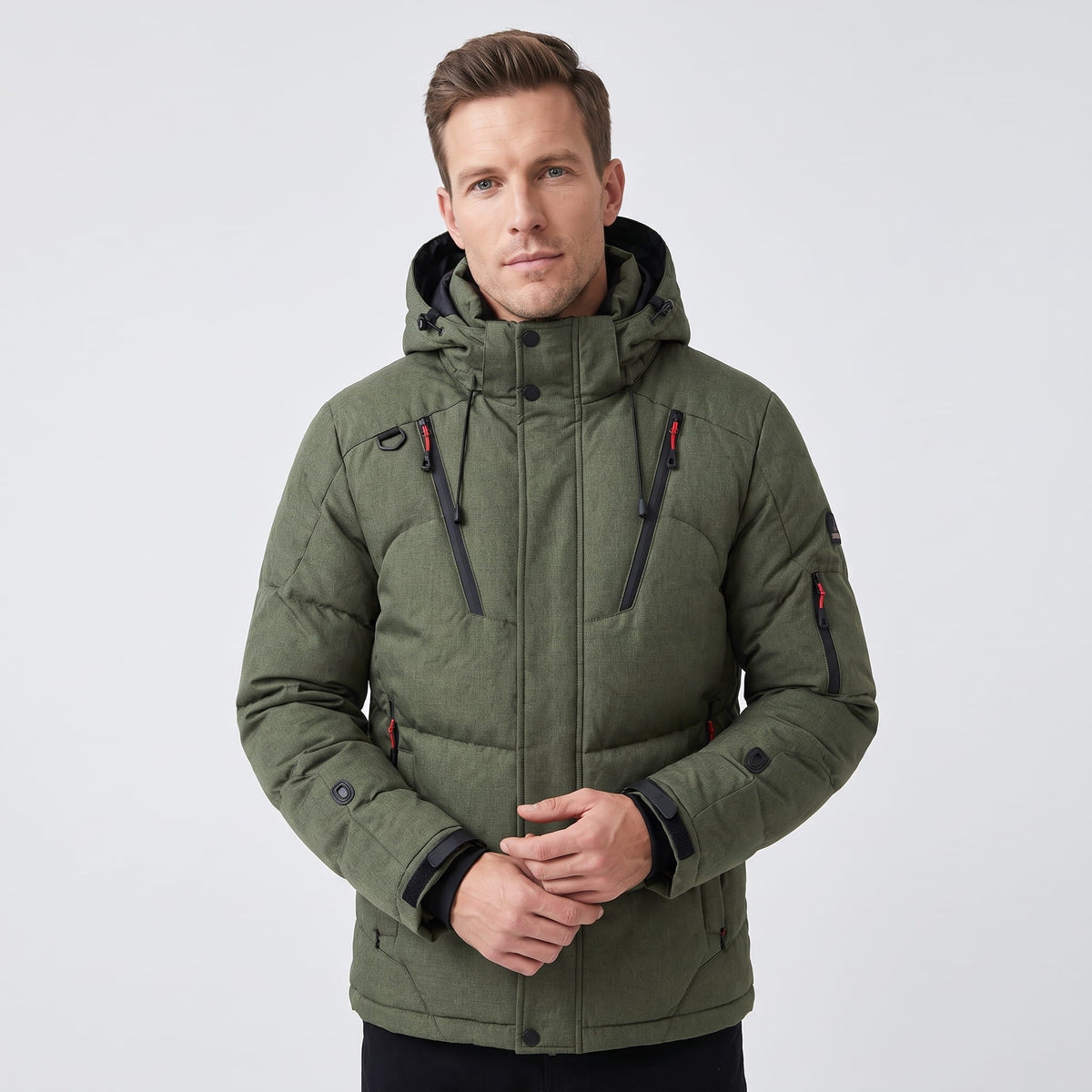 Hooded Puffer Jacket – Padded Design & Multi-Pocket Utility | Paolo