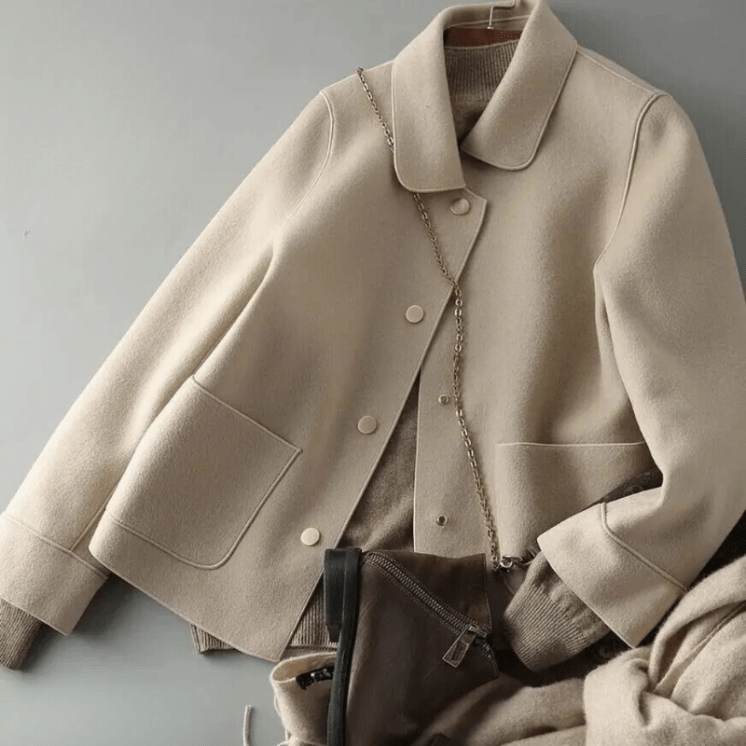 Women's Button-Front Jacket with Peter Pan Collar