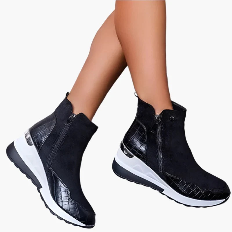 Tessa | Women's Platform Ankle Boots Zipper Round Toe