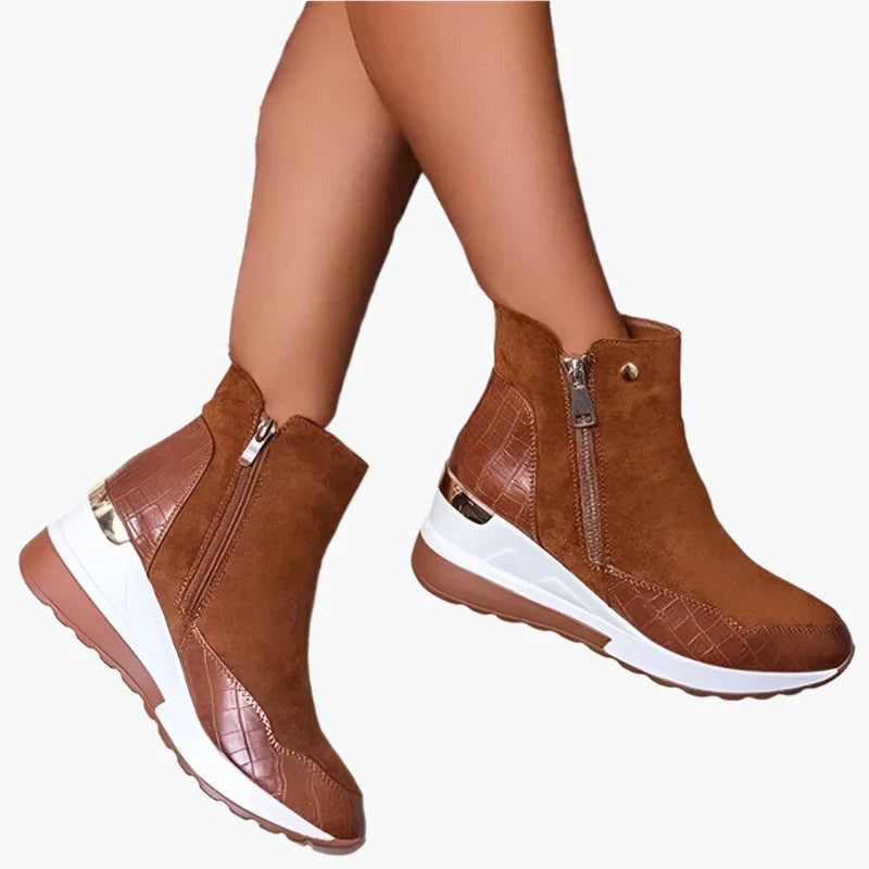 Tessa | Women's Platform Ankle Boots Zipper Round Toe