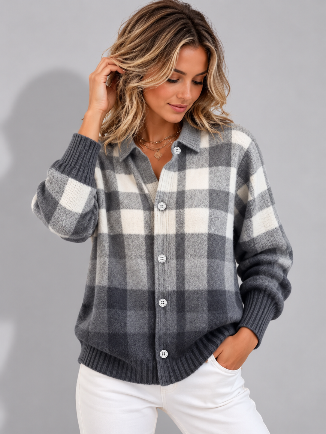 Aris | Women's Checked Button-Down Shirt