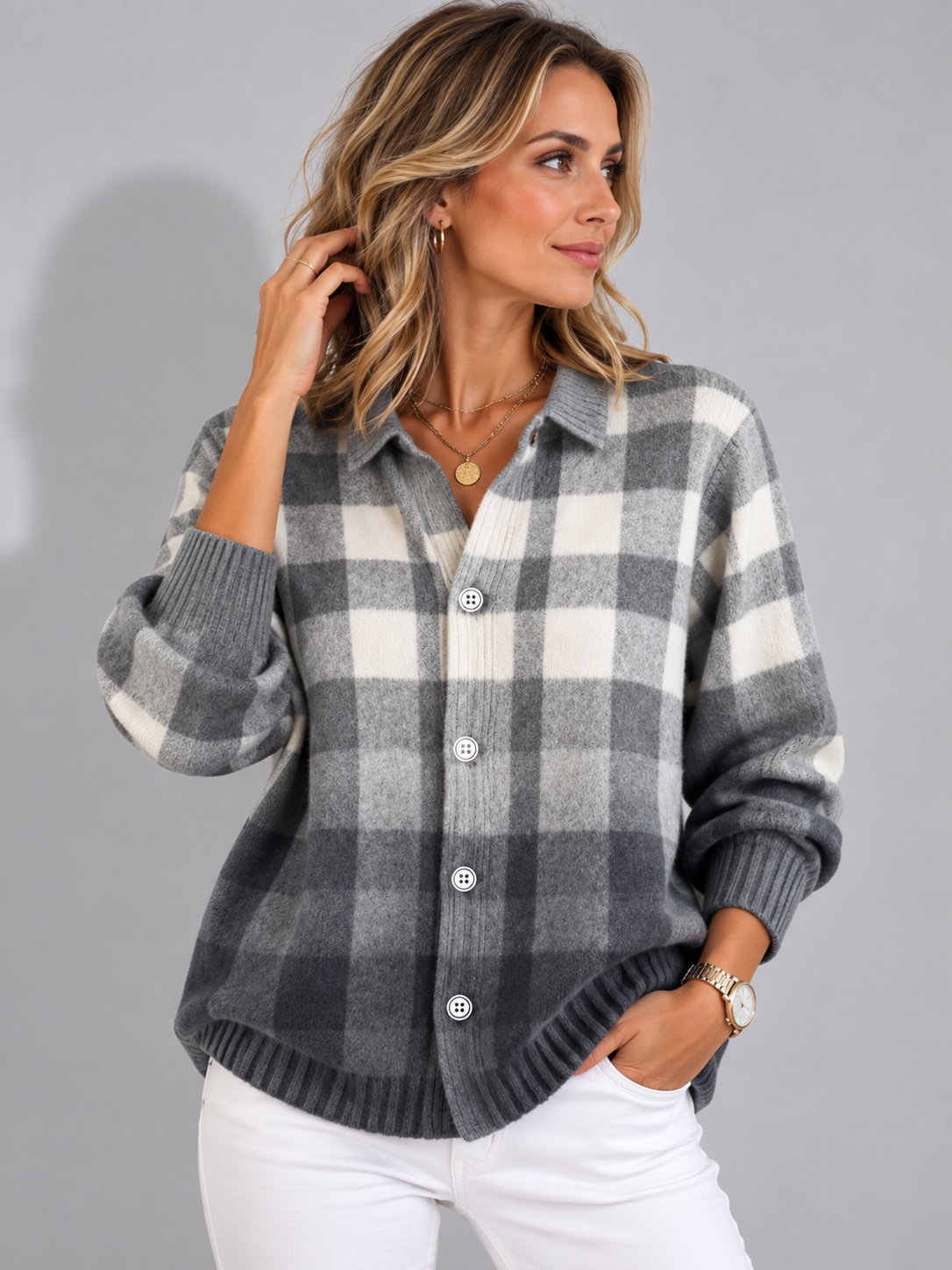 Aris | Women's Checked Button-Down Shirt