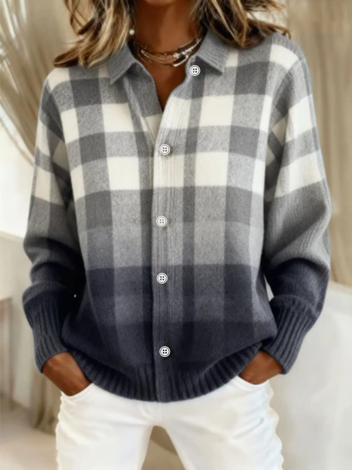 Aris | Women's Checked Button-Down Shirt