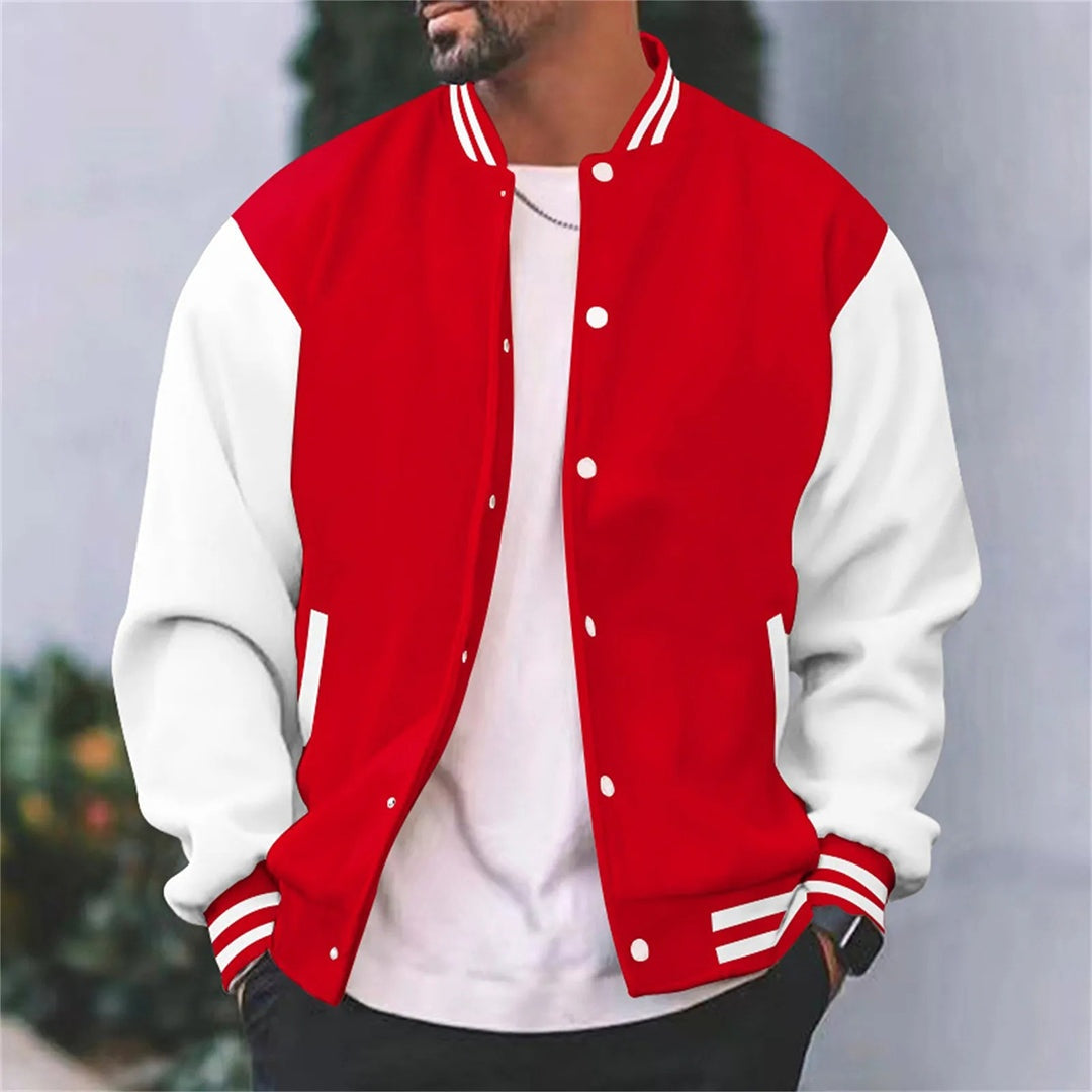Trevor | Men's Two Tone Varsity Jacket Snap Button