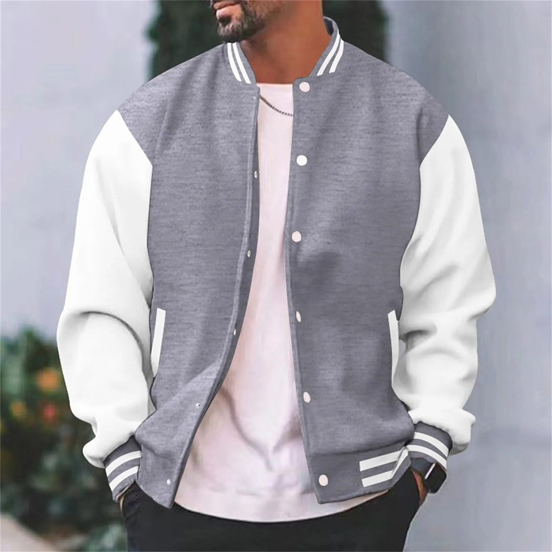 Trevor | Men's Two Tone Varsity Jacket Snap Button