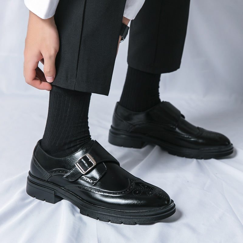 Arthur | Men's Leather Chunky Loafers with Buckle Strap