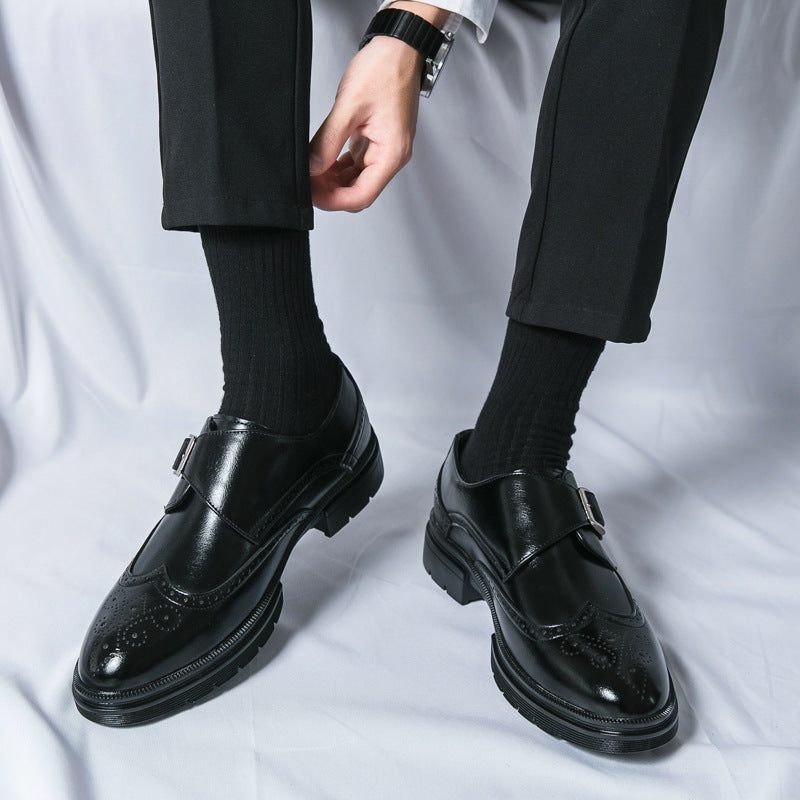 Arthur | Men's Leather Chunky Loafers with Buckle Strap