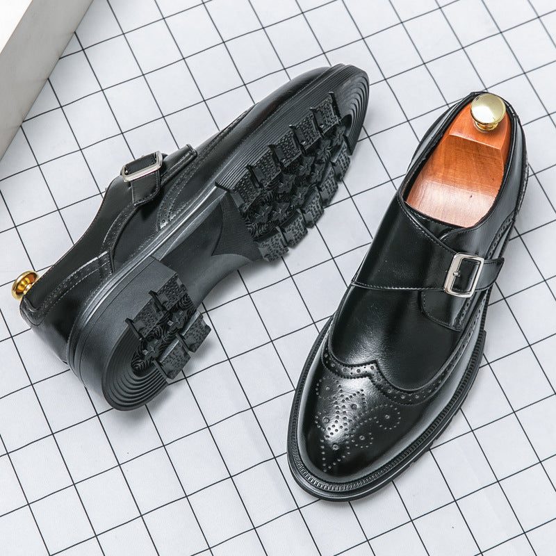 Arthur | Men's Leather Chunky Loafers with Buckle Strap