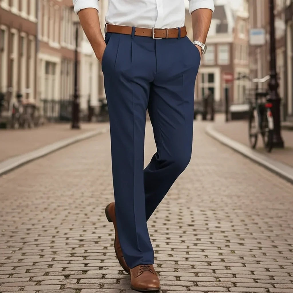 Men's Slim Fit Pleated Dress Pants | Theo