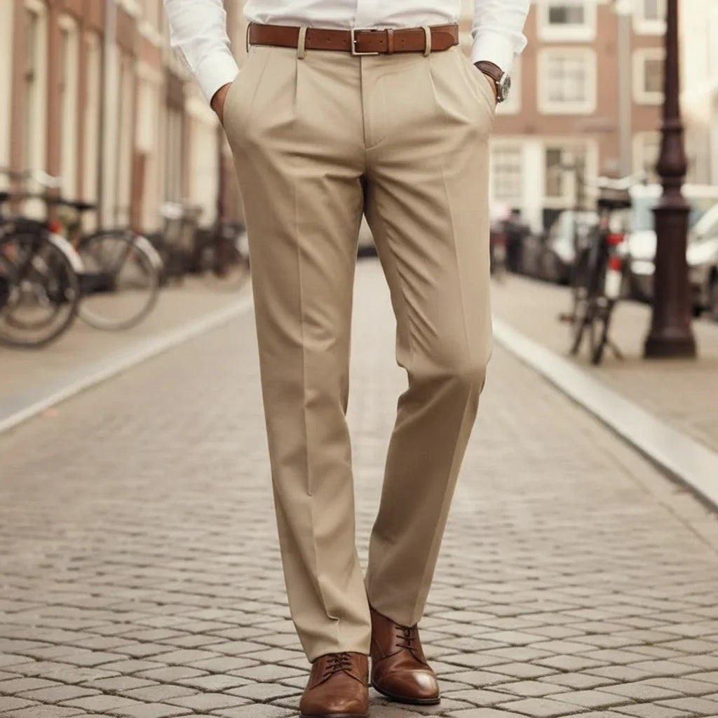 Men's Slim Fit Pleated Dress Pants | Theo
