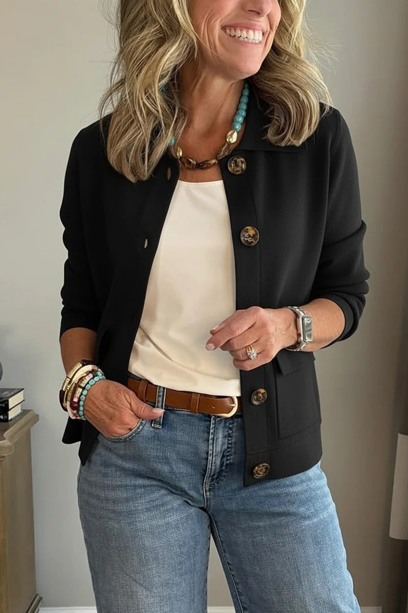Asha - Women's Notched Lapel Cropped Jacket