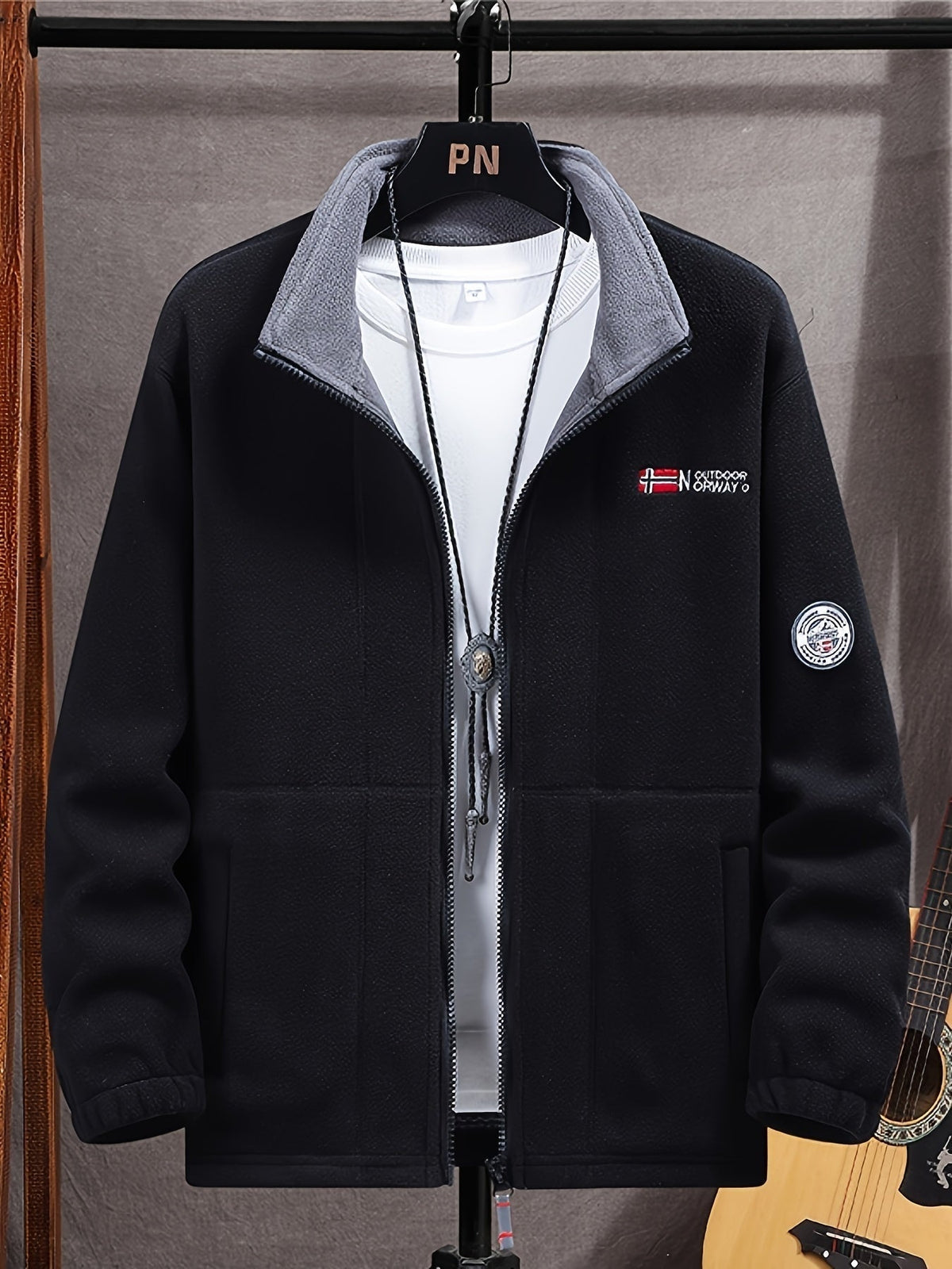 James | Men's Fleece Jacket High Collar Zip Up