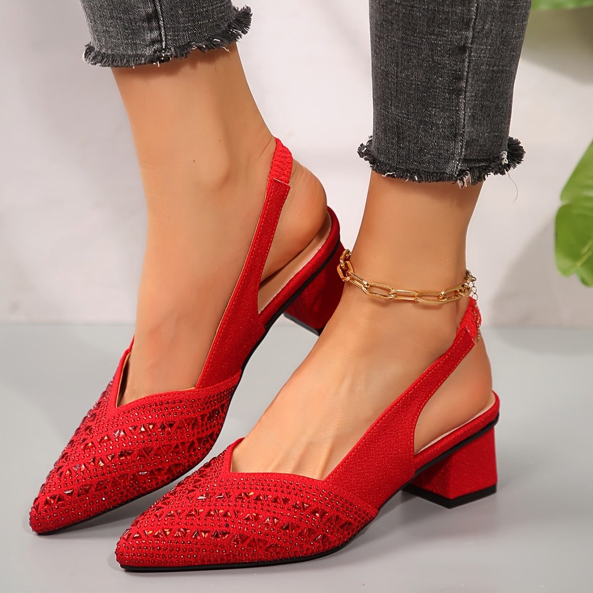 Aslan | Women's Pointed Toe Block Heel Pumps