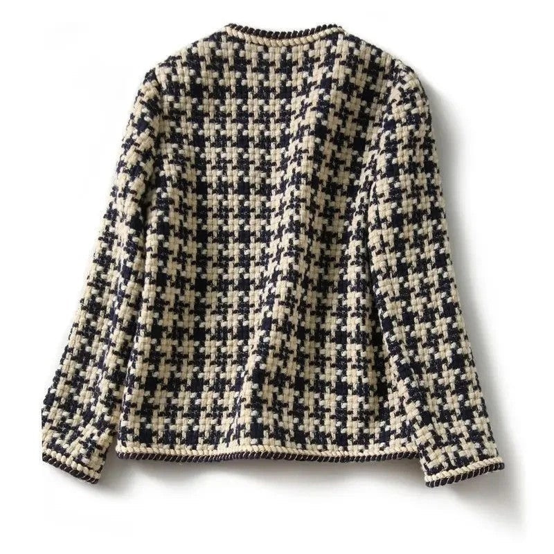 Genevieve Women's Houndstooth Tweed Jacket