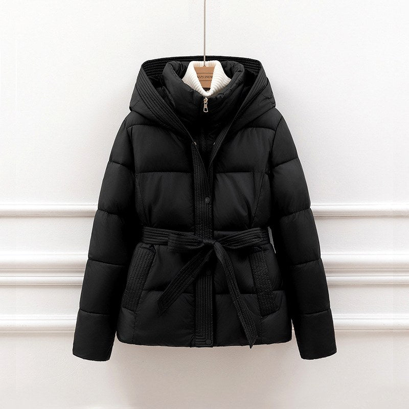 Ayra - Women's Hooded Belted Padded Coat