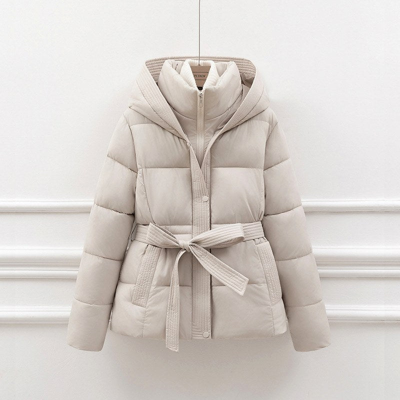 Ayra - Women's Hooded Belted Padded Coat